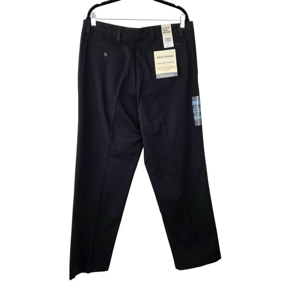 Dockers Mens Easy Khaki Classic Fit Pleated Dress Pants 36 W x32 L Stretch Black - Picture 5 of 12